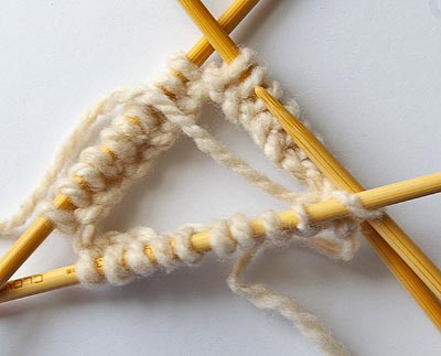 knit into the first stitch