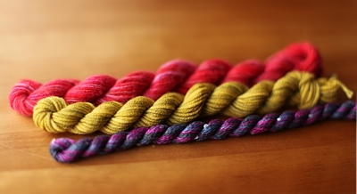 the three initial yarns in the TSCArtyarns line